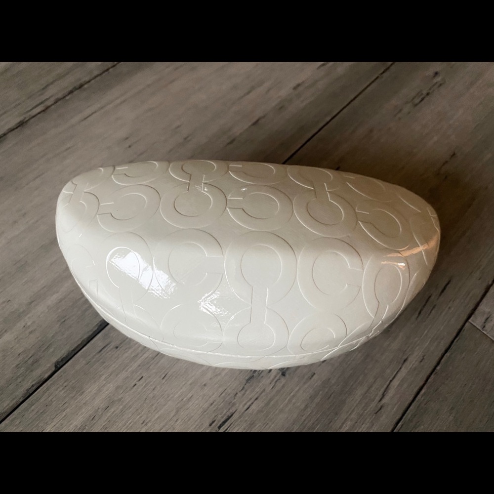 Coach White Signature “C” Sunglass Case